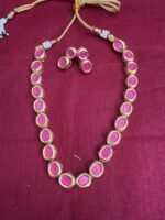 Gold Finish Kundan Choker Necklace Set with Earrings