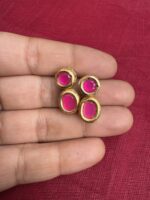 Gold Finish Kundan Choker Necklace Set with Earrings