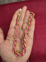 Gold Finish Kundan Choker Necklace Set with Earrings