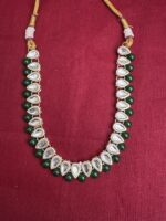 2. Traditional Kundan Choker Necklace Set with Pearl Drops