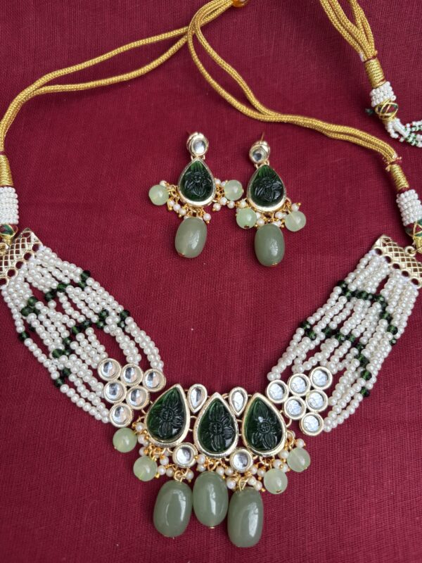 Kundan Pearl Choker Necklace Set for Women | Bridal Ethnic Jewellery