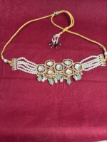 Designer Kundan Pearl Choker Set for Women Without Earrings