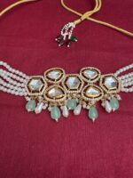 Designer Kundan Pearl Choker Set for Women Without Earrings