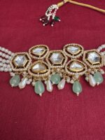 Designer Kundan Pearl Choker Set for Women Without Earrings