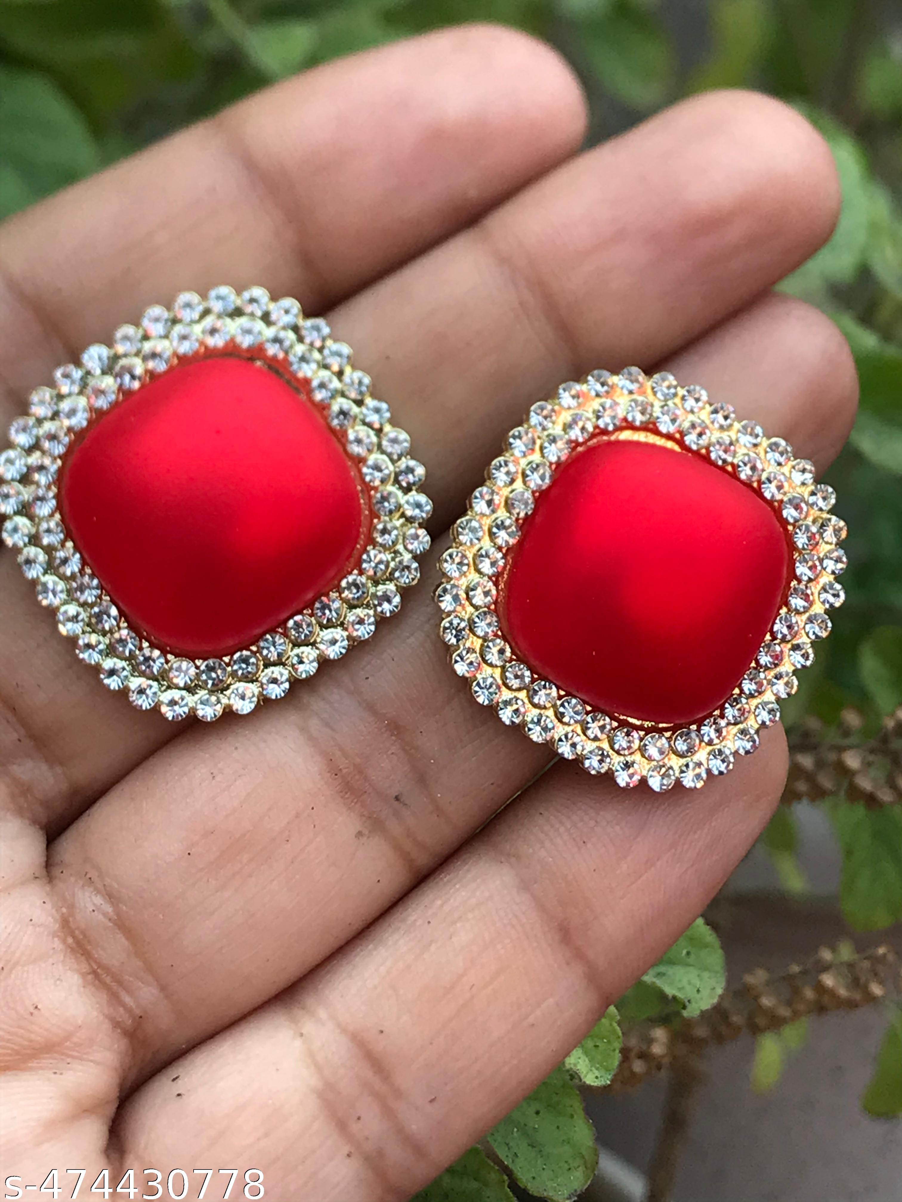 Korean style Red Earrings and Studs